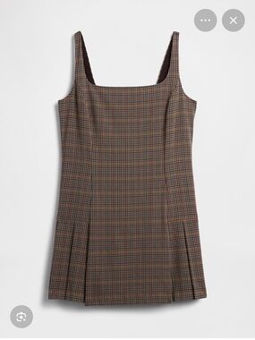 GAP Plaid Sleeveless Mini Dress in Brown plaid- women’s size MP (runs large)